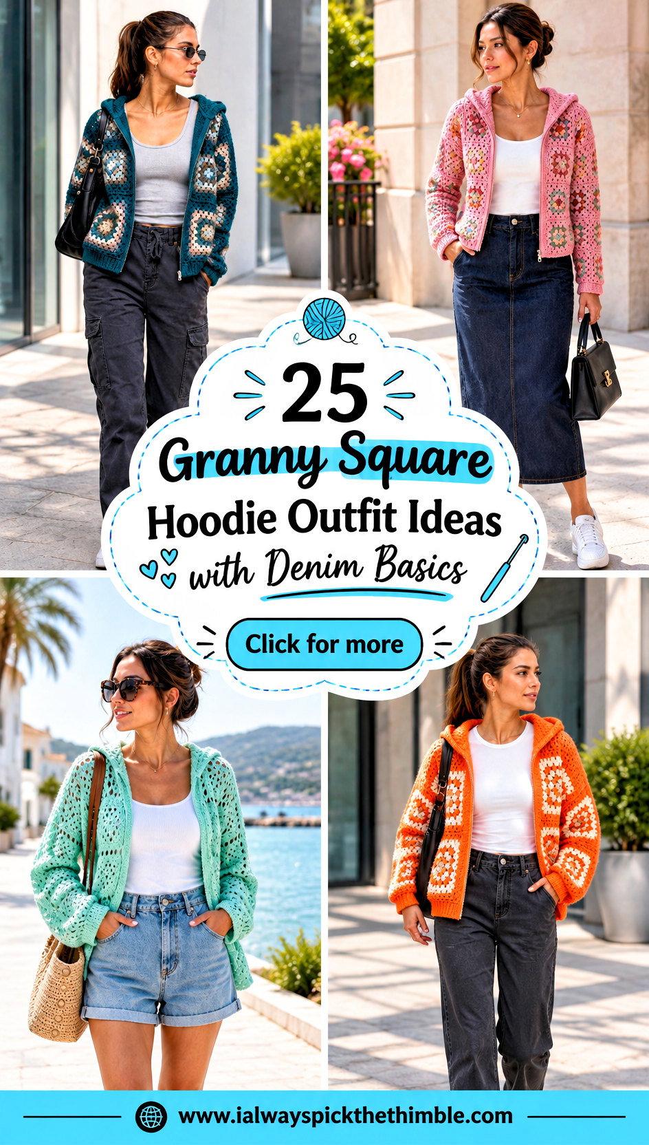 25 Granny Square Hoodie Outfit Ideas with Denim Basics - 25 Granny Square Hoodie Outfit Ideas with Denim Basics