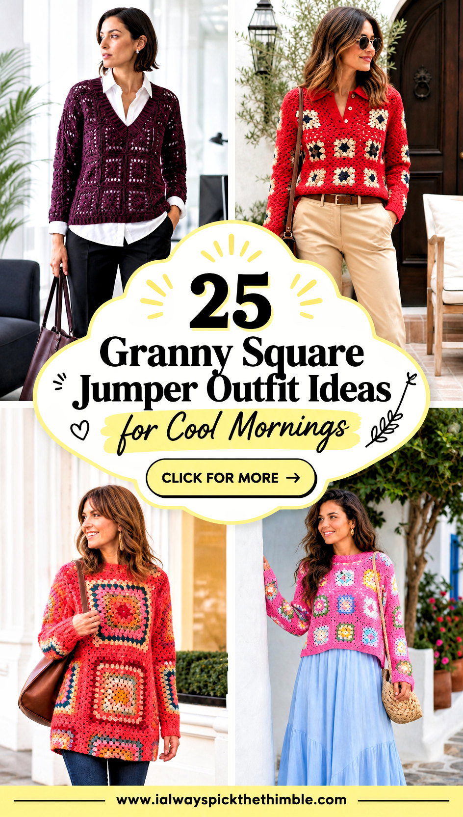 25 Granny Square Jumper Outfit Ideas for Cool Mornings - 25 Granny Square Jumper Outfit Ideas for Cool Mornings
