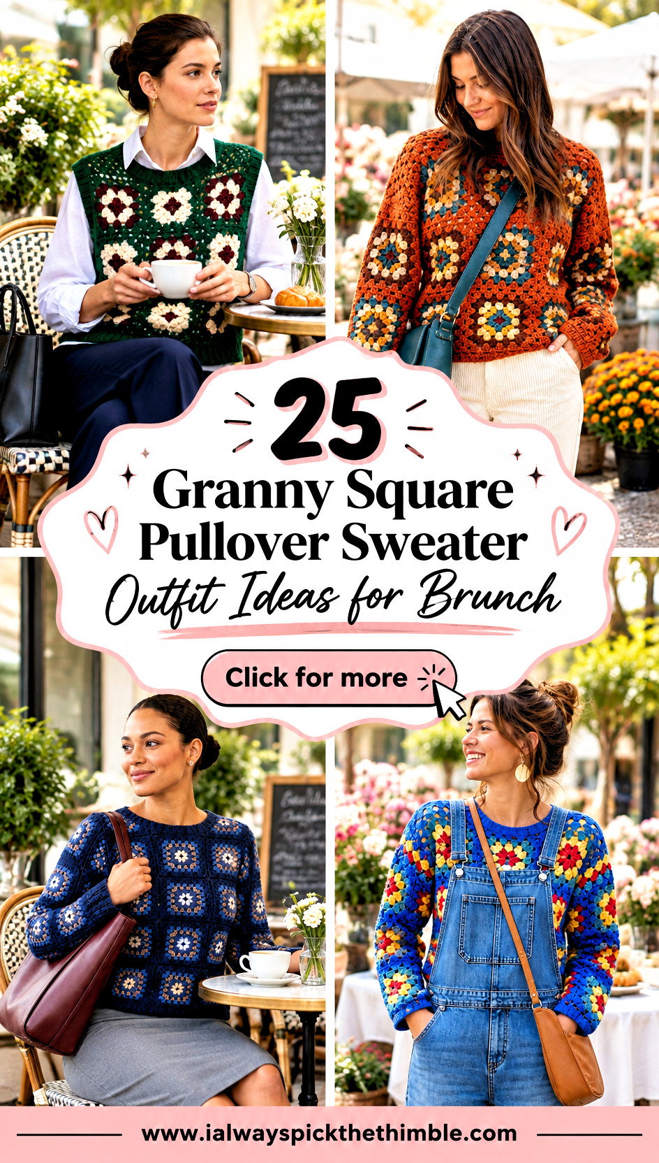 25 Granny Square Pullover Sweater Outfit Ideas for Brunch - 25 Granny Square Pullover Sweater Outfit Ideas for Brunch