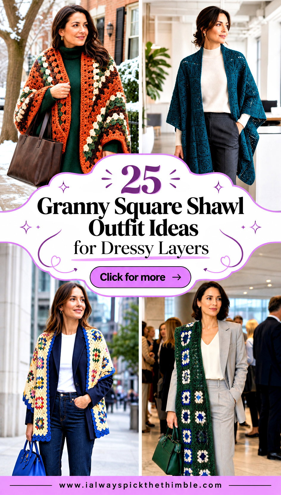 25 Granny Square Shawl Outfit Ideas for Dressy Layers - 25 Granny Square Shawl Outfit Ideas for Dressy Layers
