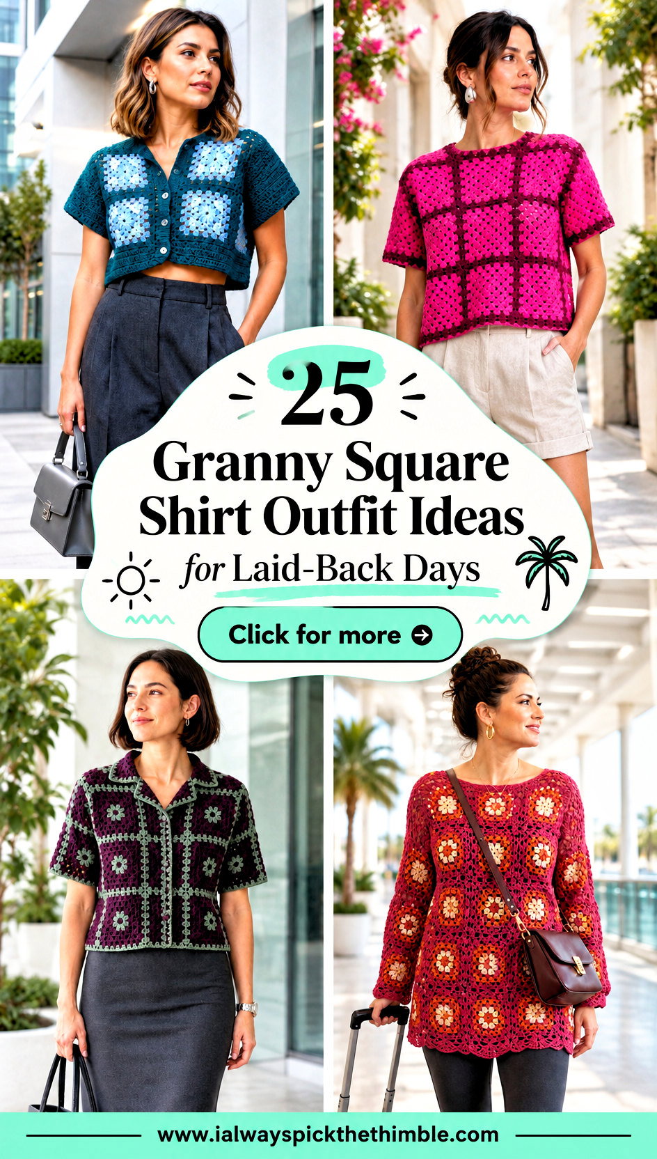 25 Granny Square Shirt Outfit Ideas for Laid-Back Days - 25 Granny Square Shirt Outfit Ideas for Laid-Back Days