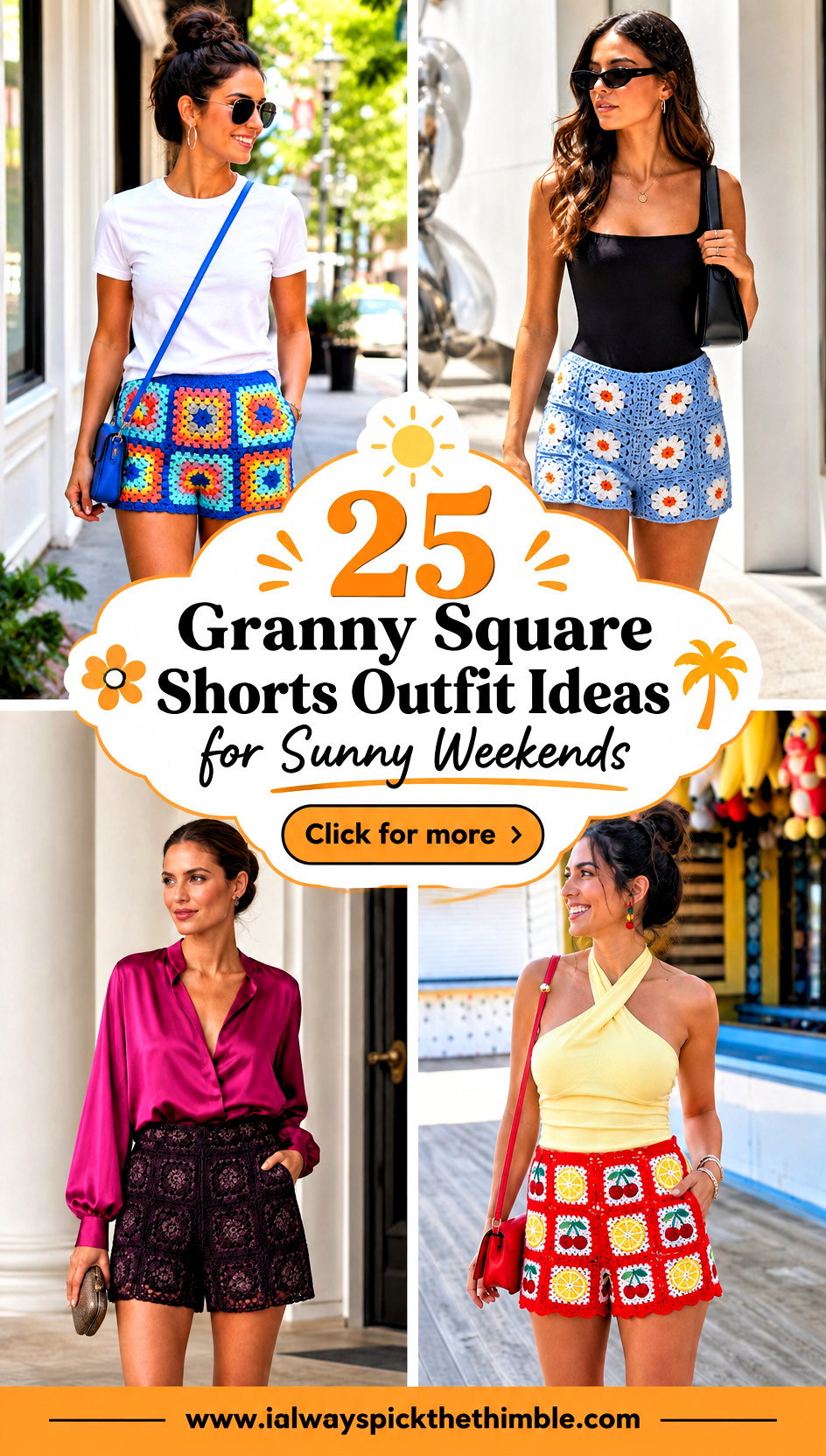 25 Granny Square Shorts Outfit Ideas for Sunny Weekends - 25 Granny Square Shorts Outfit Ideas for Sunny Weekends