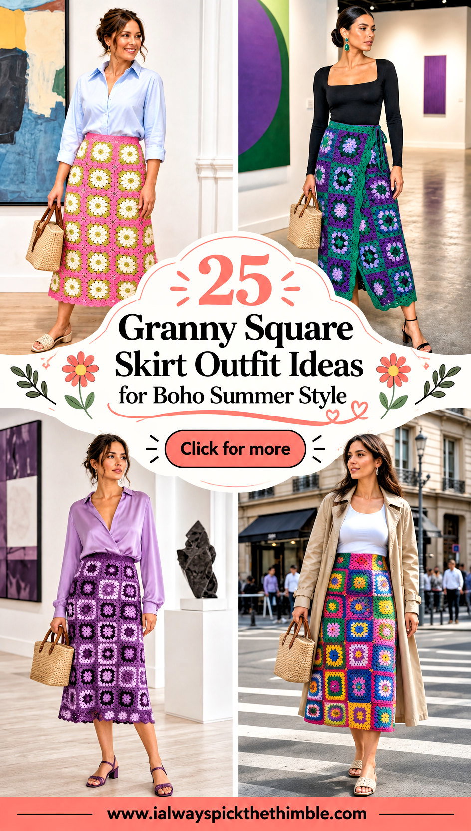25 Granny Square Skirt Outfit Ideas for Boho Summer Style - 25 Granny Square Skirt Outfit Ideas for Boho Summer Style