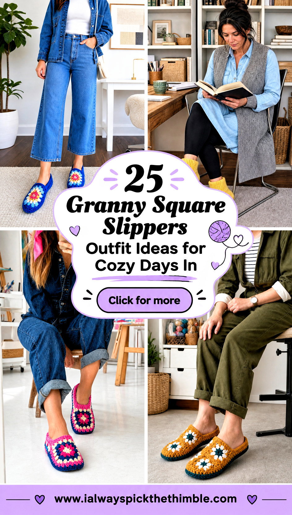 25 Granny Square Slippers Outfit Ideas for Cozy Days In - 25 Granny Square Slippers Outfit Ideas for Cozy Days In