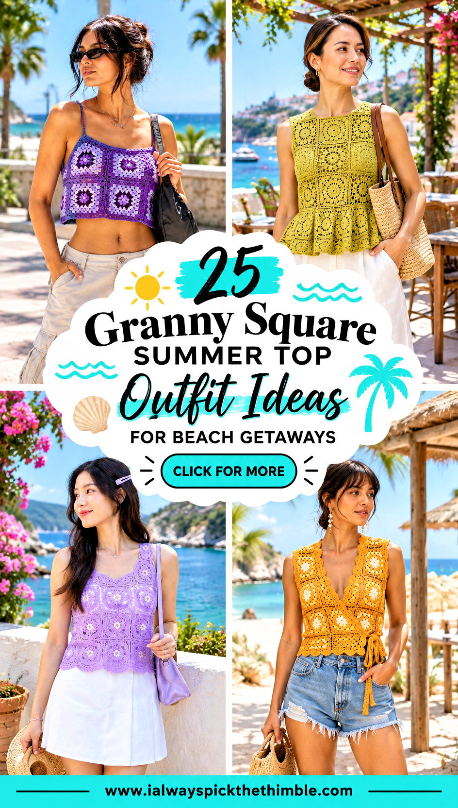 25 Granny Square Summer Top Outfit Ideas for Beach Getaways - 25 Granny Square Summer Top Outfit Ideas for Beach Getaways
