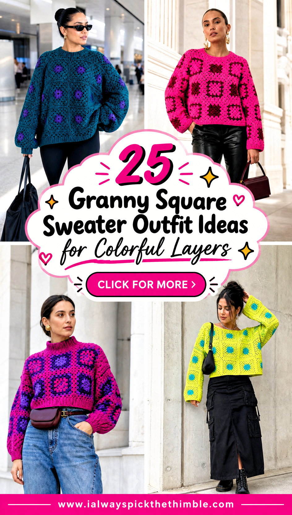 25 Granny Square Sweater Outfit Ideas for Colorful Layers - 25 Granny Square Sweater Outfit Ideas for Colorful Layers