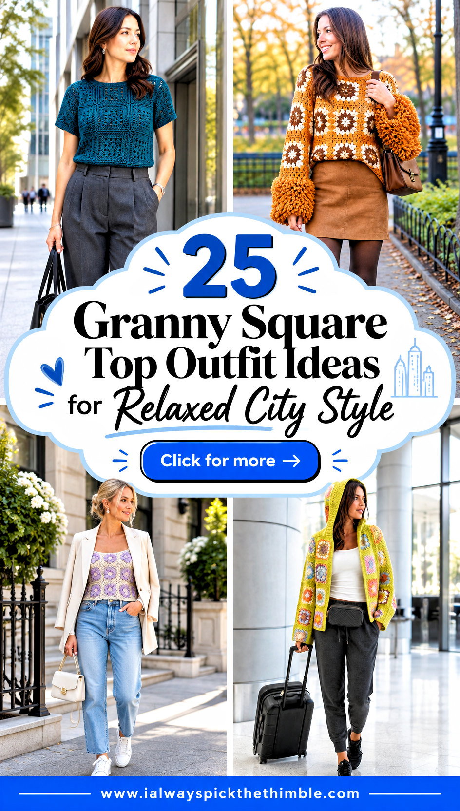 25 Granny Square Top Outfit Ideas for Relaxed City Style - 25 Granny Square Top Outfit Ideas for Relaxed City Style