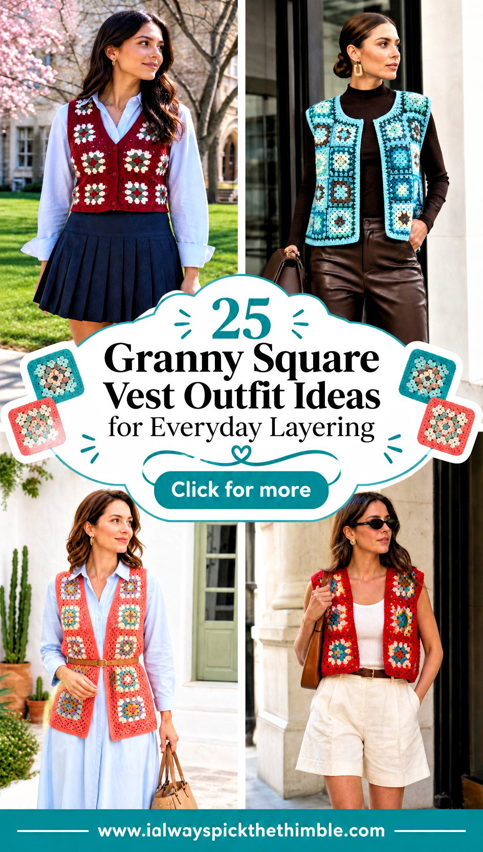 25 Granny Square Vest Outfit Ideas for Everyday Layering - 25 Granny Square Vest Outfit Ideas for Everyday Layering