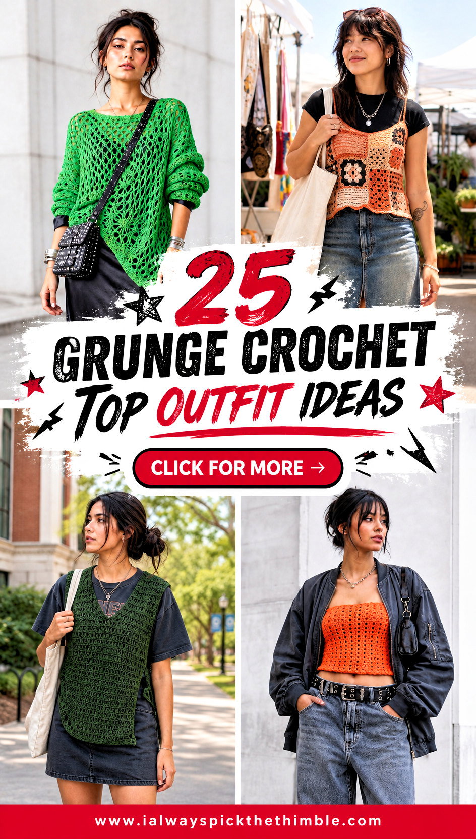 25 Grunge Crochet Top Outfit Ideas for Edgy Street Style - 25 Grunge Crochet Top Outfit Ideas for Edgy Street Style