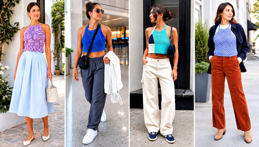 25 Halter Crochet Top Outfit Ideas for Sunny Beach Days