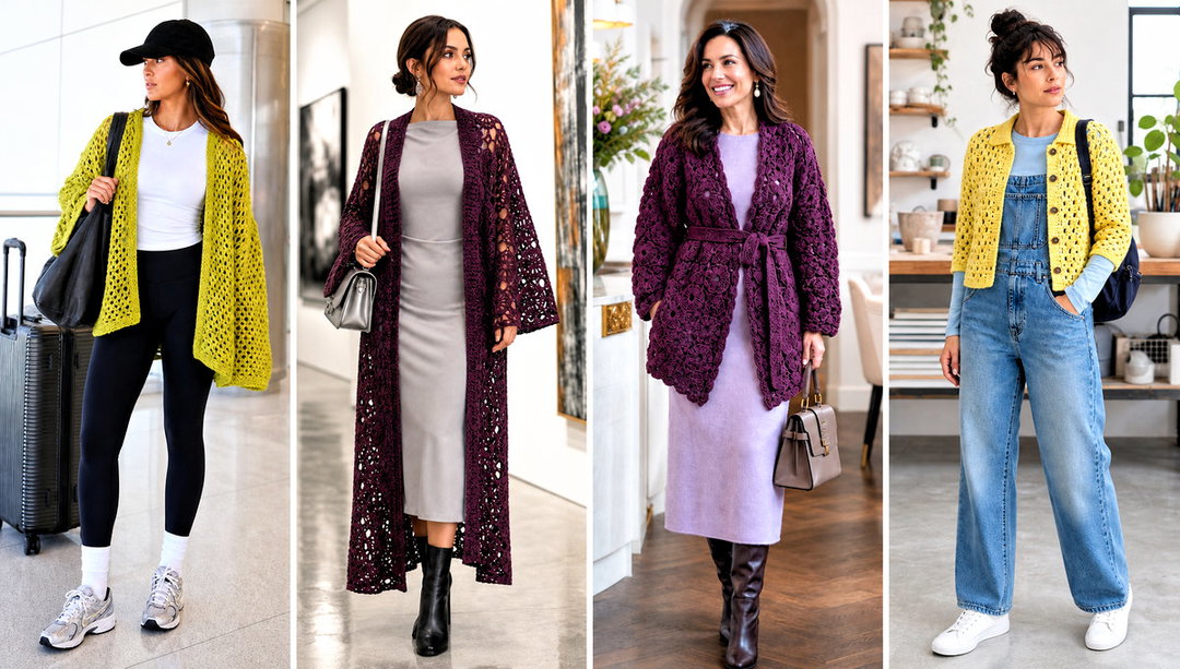 25 Hexi Crochet Cardigan Outfit Ideas for Relaxed Style