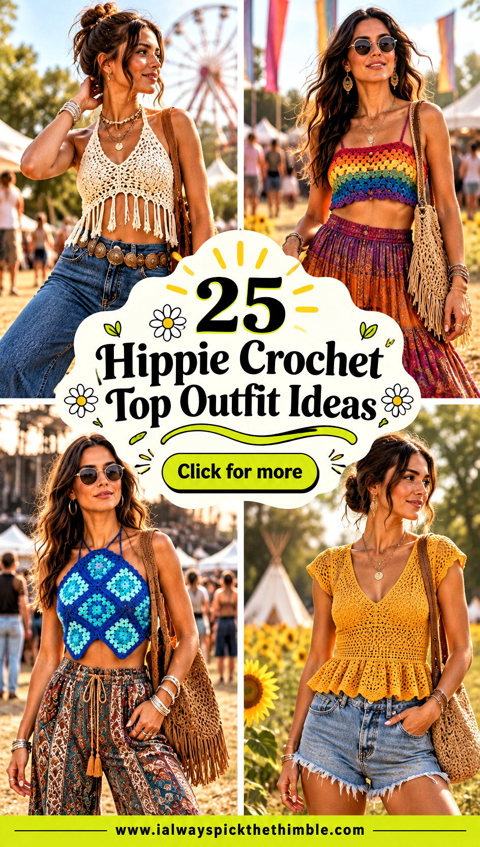 25 Hippie Crochet Top Outfit Ideas for Festival Season - 25 Hippie Crochet Top Outfit Ideas for Festival Season