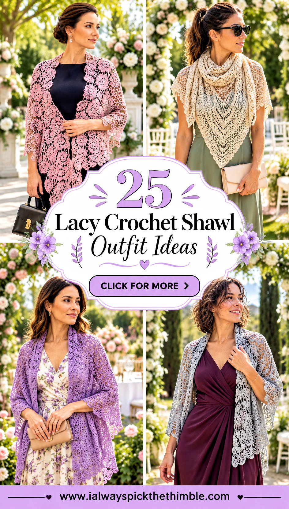 25 Lacy Crochet Shawl Outfit Ideas for Wedding Guests - 25 Lacy Crochet Shawl Outfit Ideas for Wedding Guests