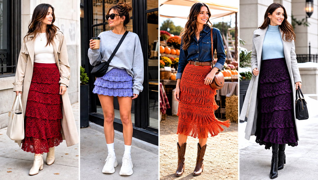 25 Layered Crochet Skirt Outfit Ideas for Summer Days