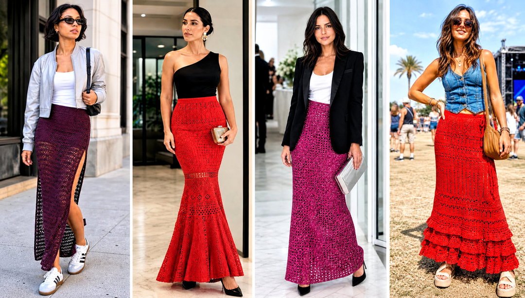 25 Long Crochet Skirt Outfit Ideas for Relaxed Weekends