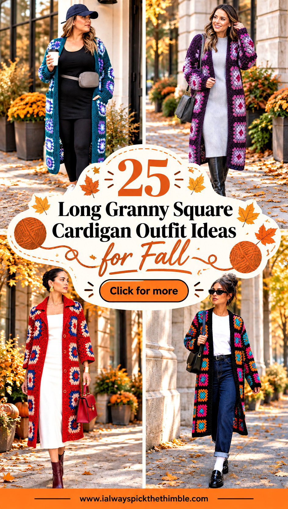 25 Long Granny Square Cardigan Outfit Ideas for Fall - 25 Long Granny Square Cardigan Outfit Ideas for Fall