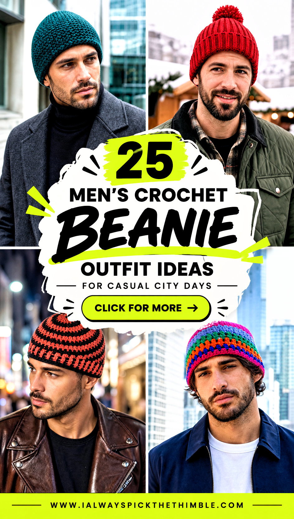 25 Mens Crochet Beanie Outfit Ideas for Casual City Days - 25 Men’s Crochet Beanie Outfit Ideas for Casual City Days