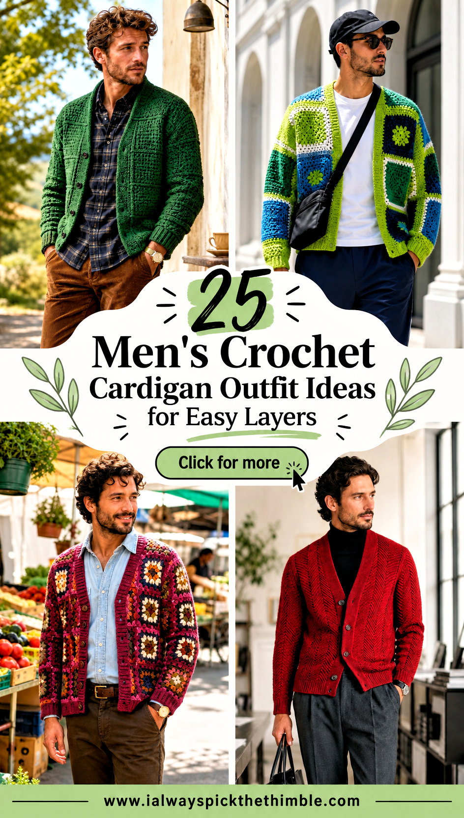 25 Mens Crochet Cardigan Outfit Ideas for Easy Layers - 25 Men’s Crochet Cardigan Outfit Ideas for Easy Layers