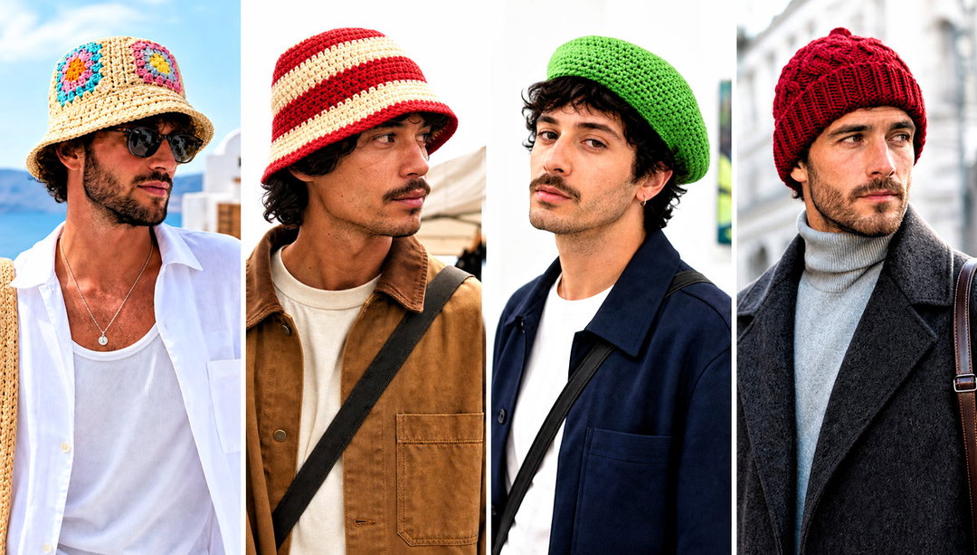 25 Mens Crochet Hat Outfit Ideas for Outdoor Adventures