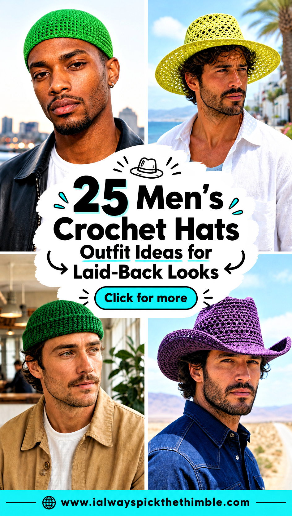 25 Mens Crochet Hats Outfit Ideas for Laid-Back Looks - 25 Men’s Crochet Hats Outfit Ideas for Laid-Back Looks