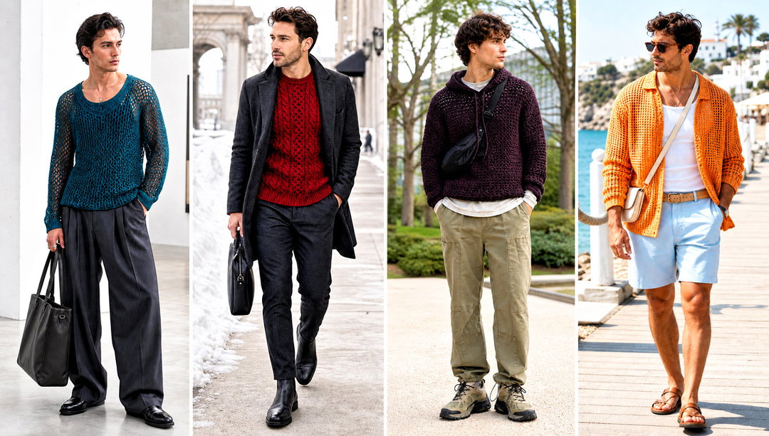 25 Mens Crochet Jumper Outfit Ideas for Smart Casual Looks