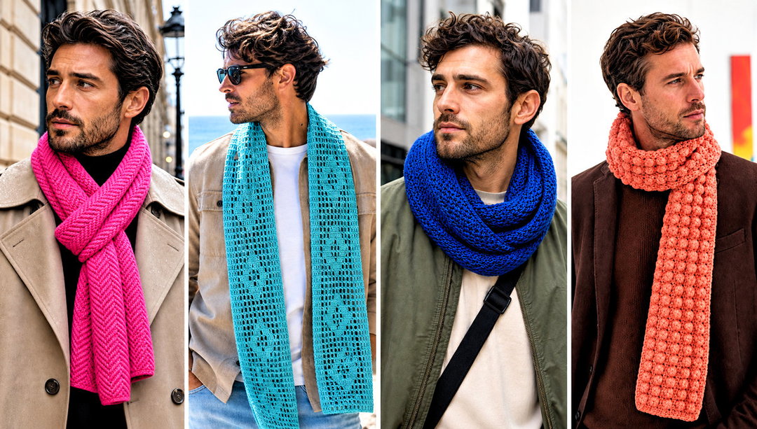 25 Mens Crochet Scarf Outfit Ideas for Simple Layering