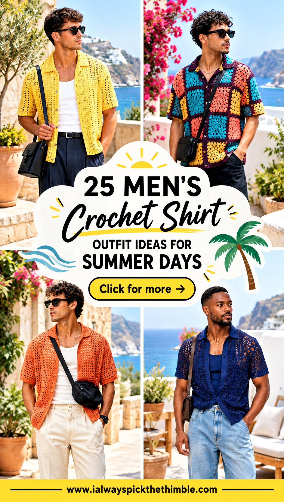 25 Mens Crochet Shirt Outfit Ideas for Summer Days - 25 Men’s Crochet Shirt Outfit Ideas for Summer Days