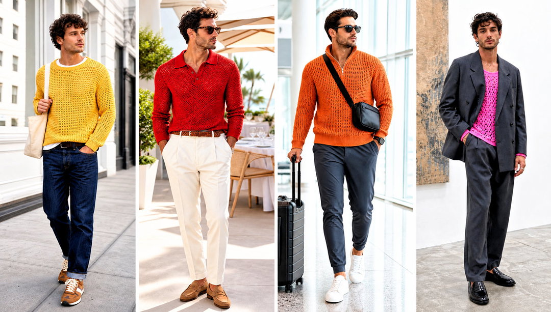 25 Mens Crochet Sweater Outfit Ideas for Relaxed Style