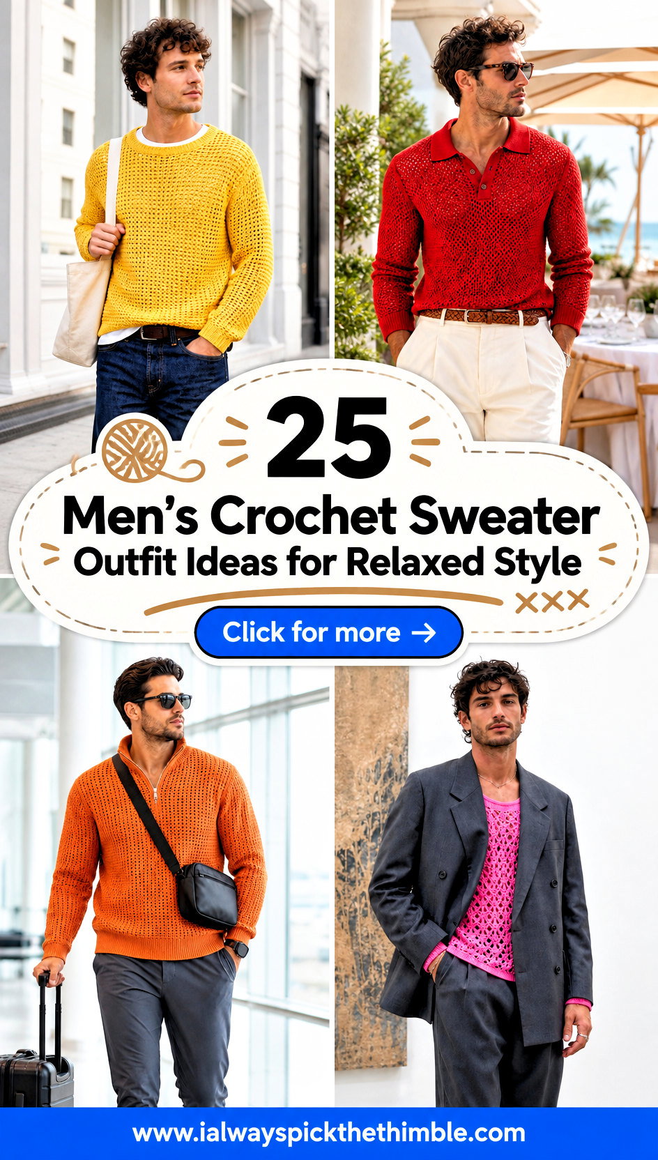 25 Mens Crochet Sweater Outfit Ideas for Relaxed Style - 25 Men’s Crochet Sweater Outfit Ideas for Relaxed Style