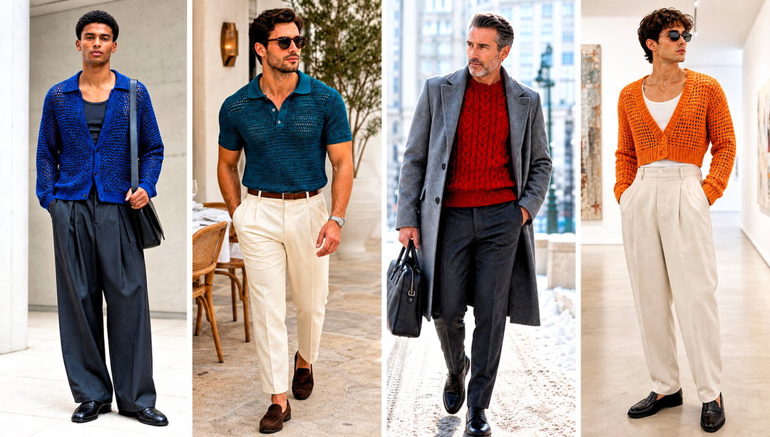 25 Mens Crochet Sweater Outfit Ideas for Weekend Plans