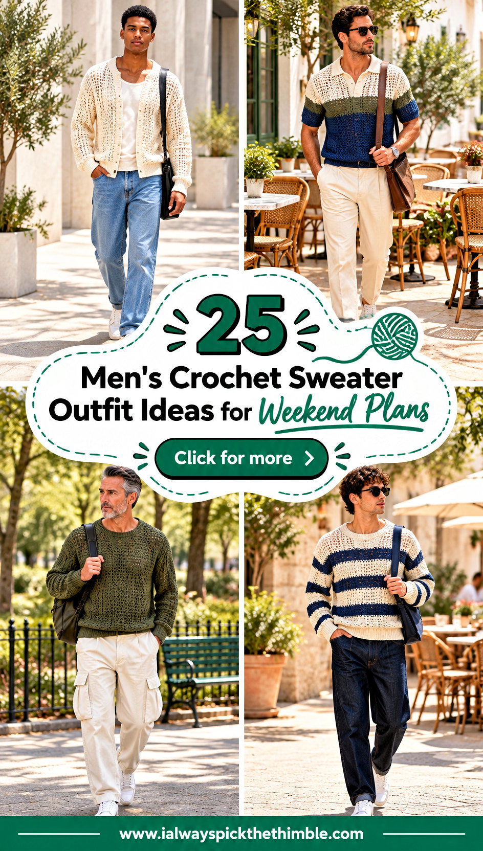 25 Mens Crochet Sweater Outfit Ideas for Weekend Plans - 25 Men’s Crochet Sweater Outfit Ideas for Weekend Plans