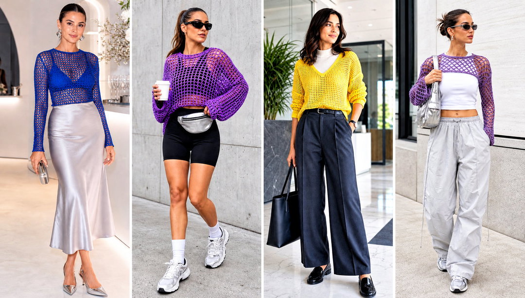 25 Mesh Crochet Top Outfit Ideas for Warm Evenings