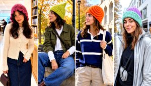 25 Mohair Crochet Beanie Outfit Ideas for Chilly Walks