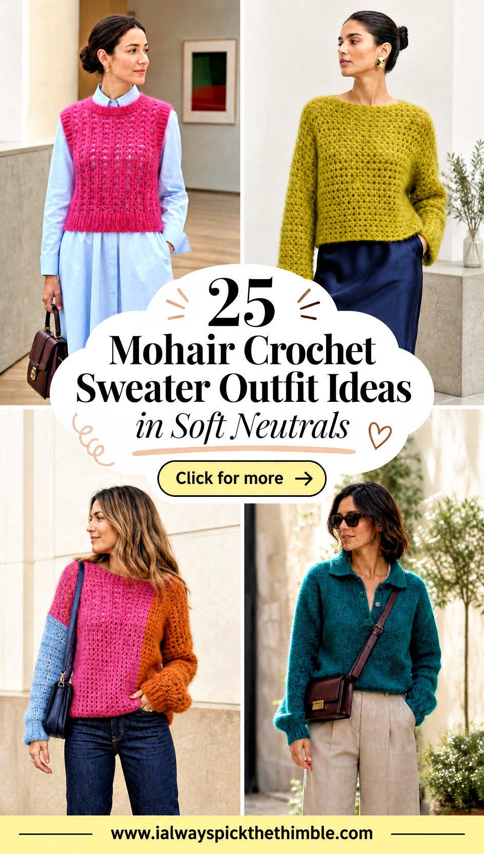 25 Mohair Crochet Sweater Outfit Ideas in Soft Neutrals - 25 Mohair Crochet Sweater Outfit Ideas in Soft Neutrals