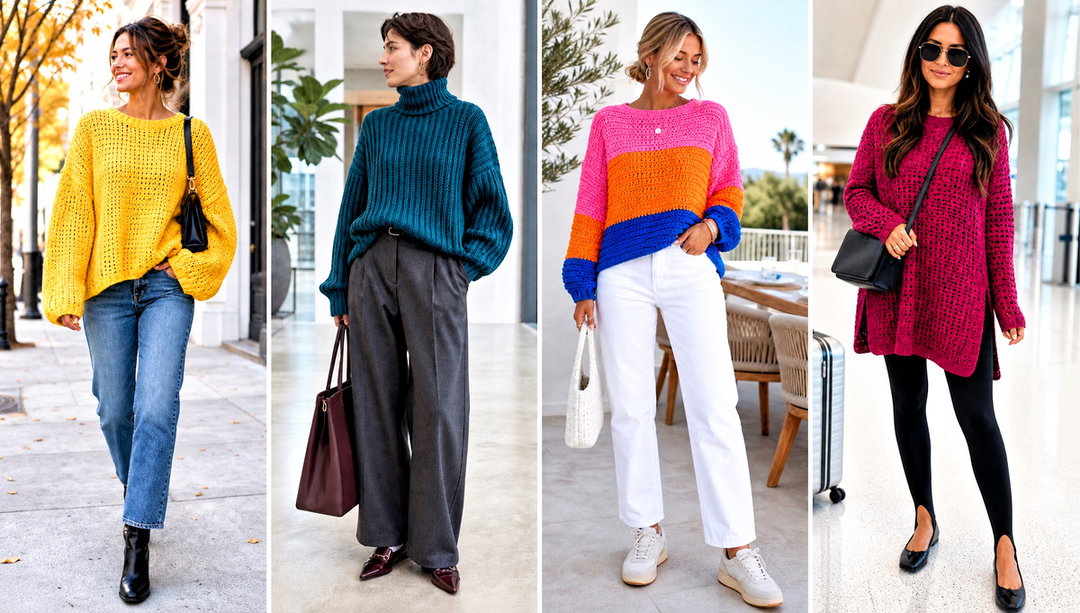 25 Oversized Crochet Sweater Outfit Ideas for Fall