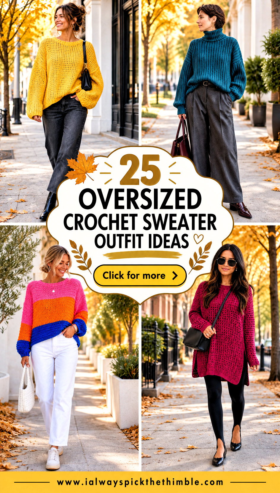 25 Oversized Crochet Sweater Outfit Ideas for Fall - 25 Oversized Crochet Sweater Outfit Ideas for Fall