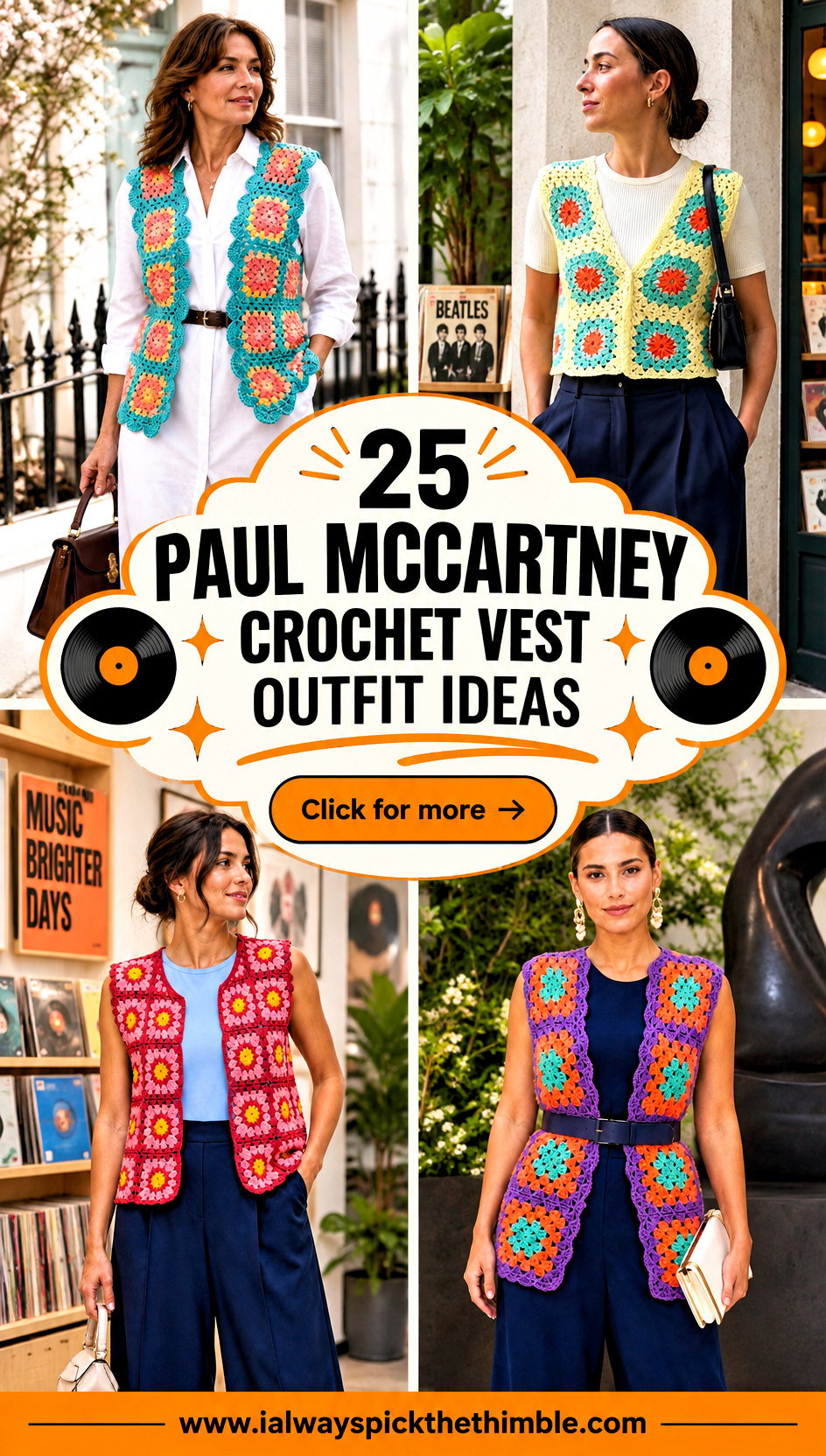 25 Paul McCartney Crochet Vest Outfit Ideas for Retro Style - 25 Paul McCartney Crochet Vest Outfit Ideas for Retro Style