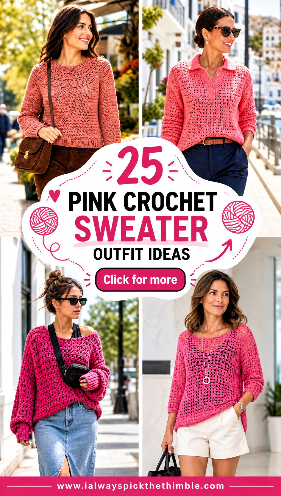 25 Pink Crochet Sweater Outfit Ideas for Relaxed Looks - 25 Pink Crochet Sweater Outfit Ideas for Relaxed Looks