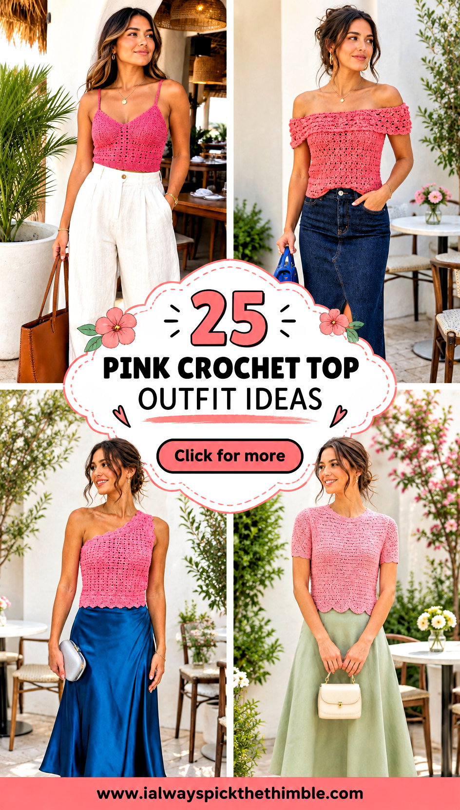 25 Pink Crochet Top Outfit Ideas for Easy Brunch Looks - 25 Pink Crochet Top Outfit Ideas for Easy Brunch Looks