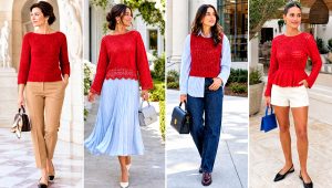 25 Red Crochet Sweater Outfit Ideas for Cozy Days Out