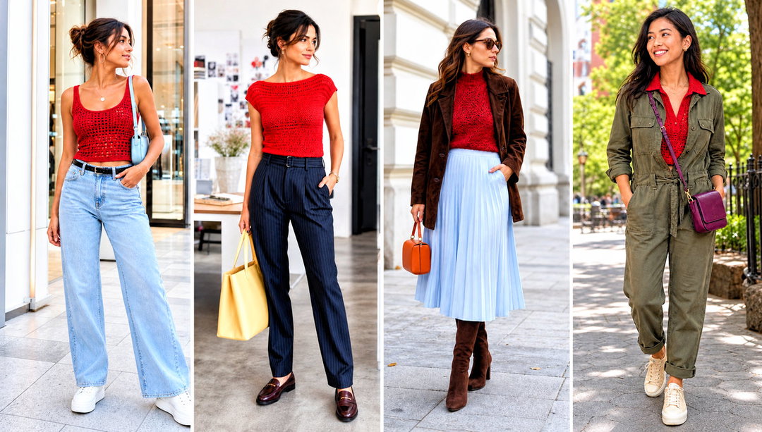 25 Red Crochet Top Outfit Ideas for Bright Summer Looks
