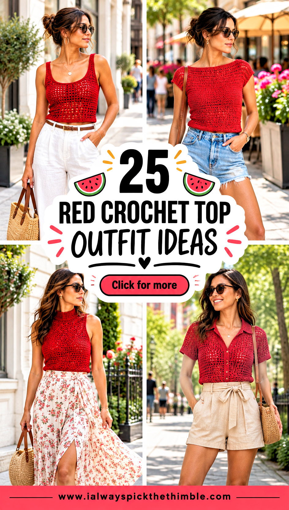 25 Red Crochet Top Outfit Ideas for Bright Summer Looks - 25 Red Crochet Top Outfit Ideas for Bright Summer Looks
