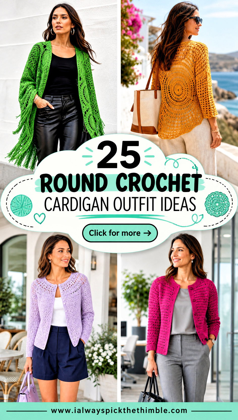 25 Round Crochet Cardigan Outfit Ideas for Relaxed Layering - 25 Round Crochet Cardigan Outfit Ideas for Relaxed Layering