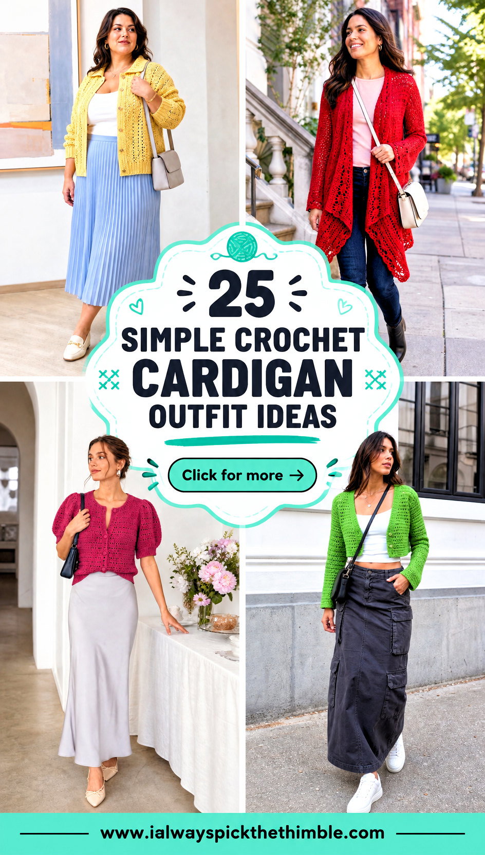25 Simple Crochet Cardigan Outfit Ideas for Daily Outfits - 25 Simple Crochet Cardigan Outfit Ideas for Daily Outfits
