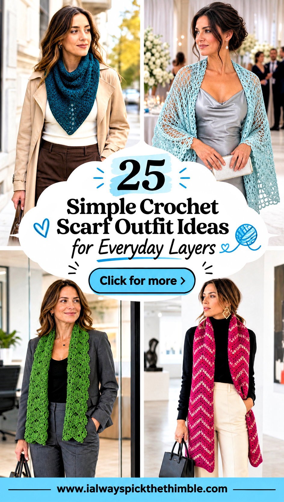 25 Simple Crochet Scarf Outfit Ideas for Everyday Layers - 25 Simple Crochet Scarf Outfit Ideas for Everyday Layers