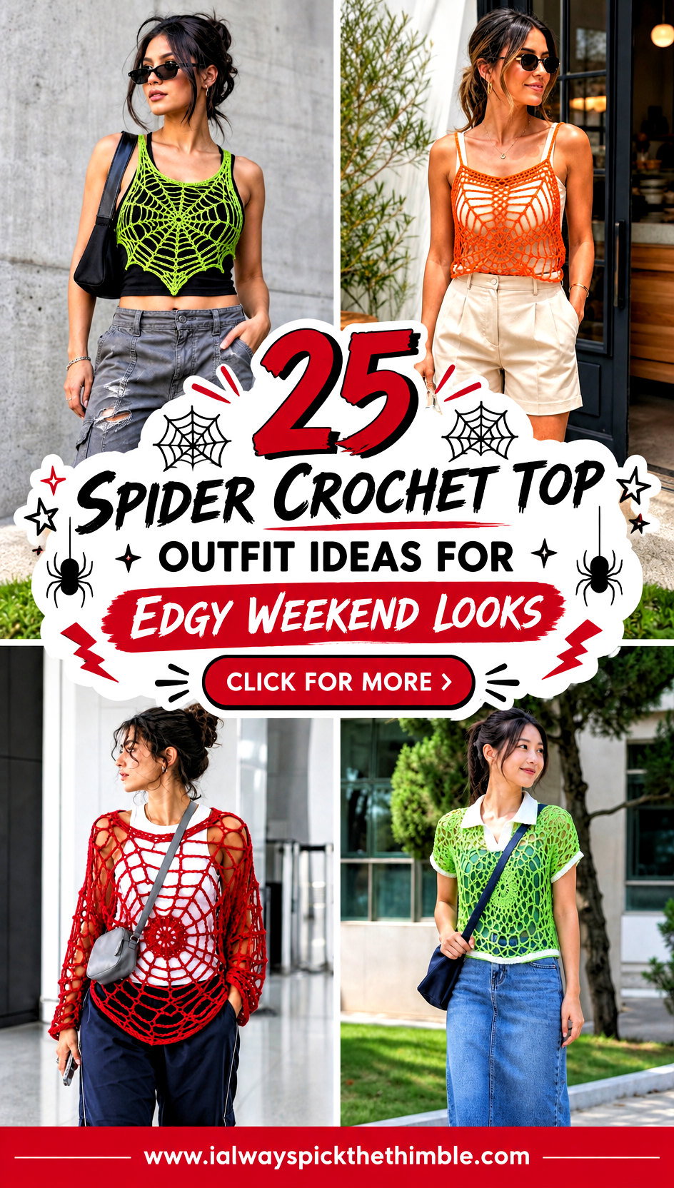 25 Spider Crochet Top Outfit Ideas for Edgy Weekend Looks - 25 Spider Crochet Top Outfit Ideas for Edgy Weekend Looks