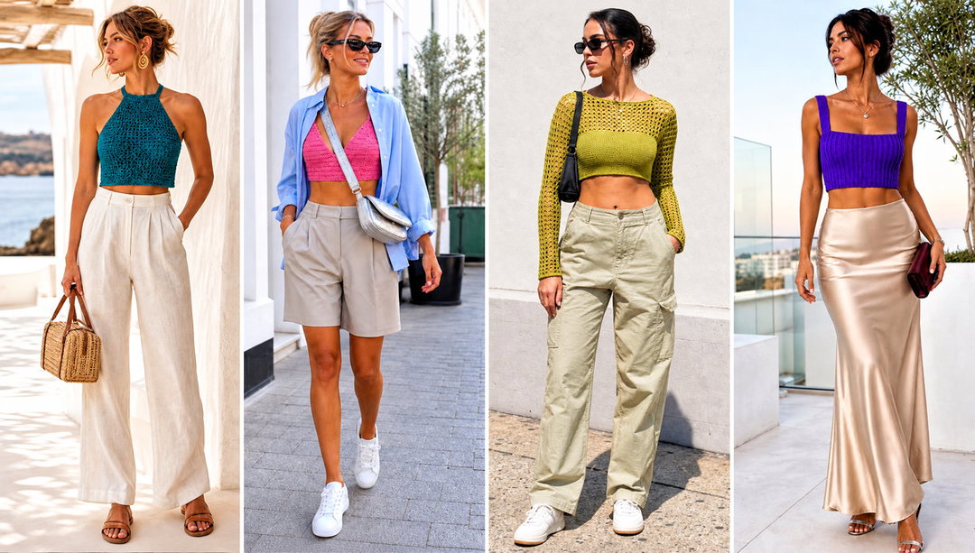 25 Summer Crochet Crop Top Outfit Ideas With Denim
