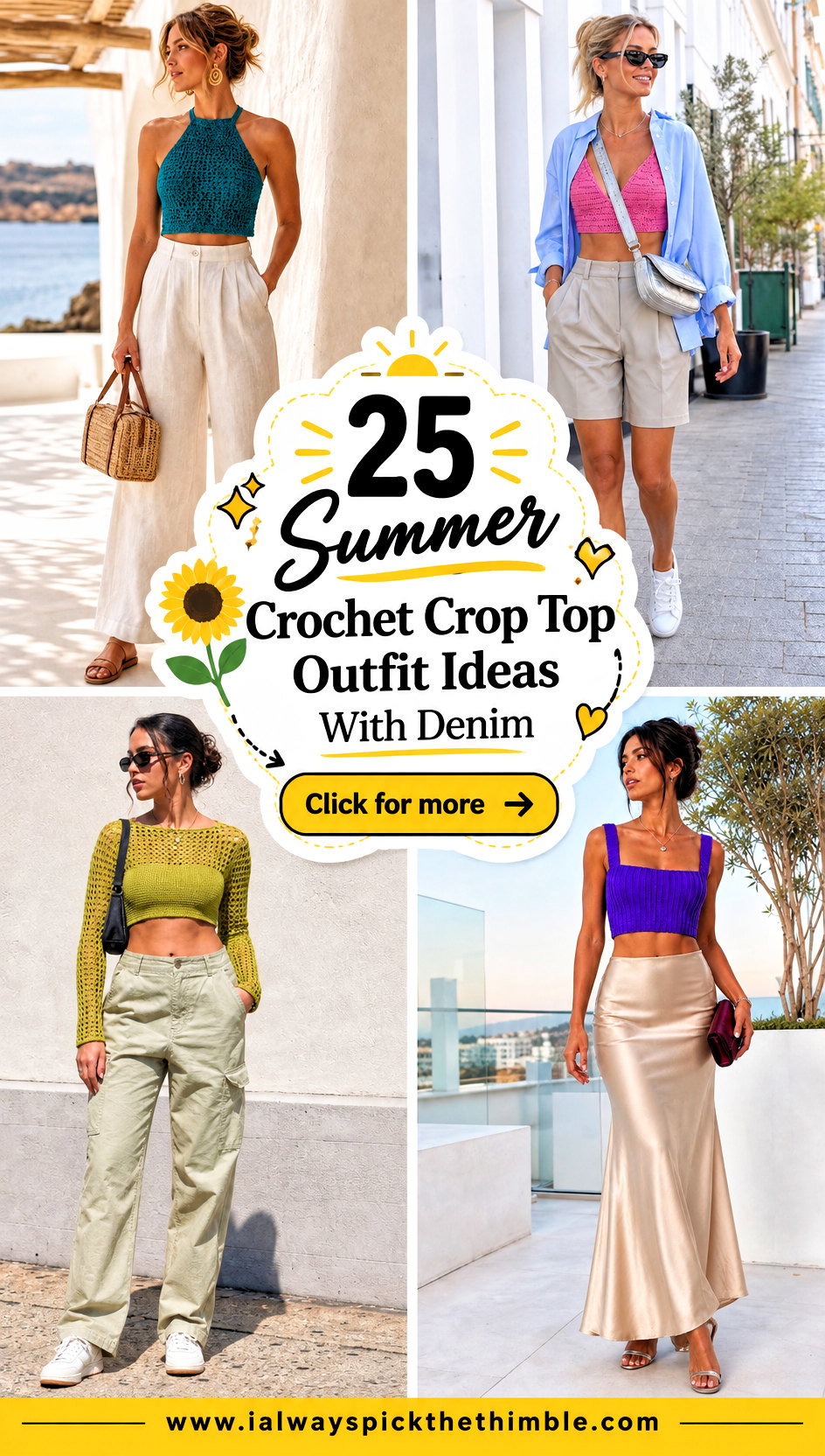 25 Summer Crochet Crop Top Outfit Ideas With Denim - 25 Summer Crochet Crop Top Outfit Ideas With Denim