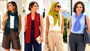 25 Summer Crochet Scarf Outfit Ideas for Light Layers