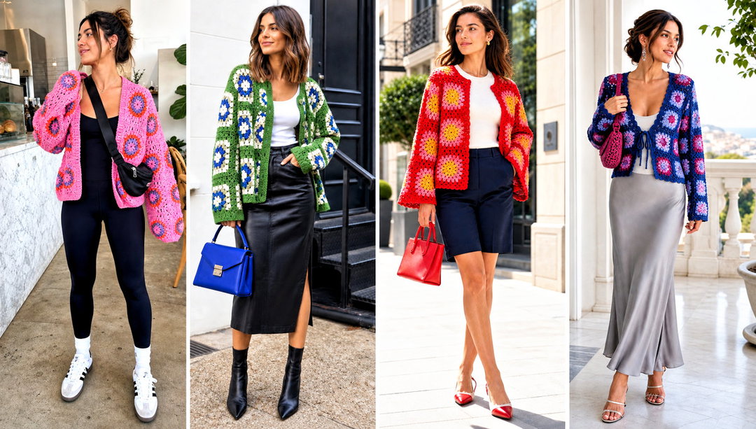 25 Sunburst Granny Square Cardigan Outfit Ideas for Fall